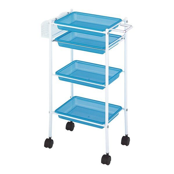 西村製作所 トレーワゴン(Cー305) 510×280×835mm クリアブルー 66-0014-52 1台（直送品）