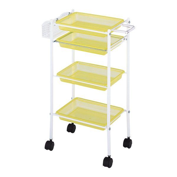 西村製作所 トレーワゴン(Cー305) 510×280×835mm クリアイエロー 66-0014-54 1台（直送品）