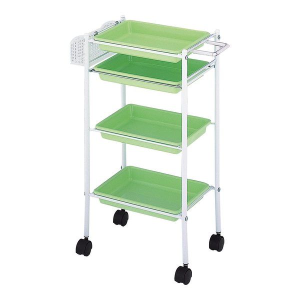 西村製作所 トレーワゴン(Cー305) 510×280×835mm ライム 66-0014-55 1台（直送品）