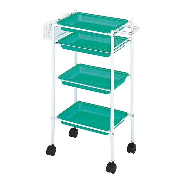 西村製作所 トレーワゴン(Cー305) 510×280×835mm クリアグリーン 66-0014-53 1台（直送品）