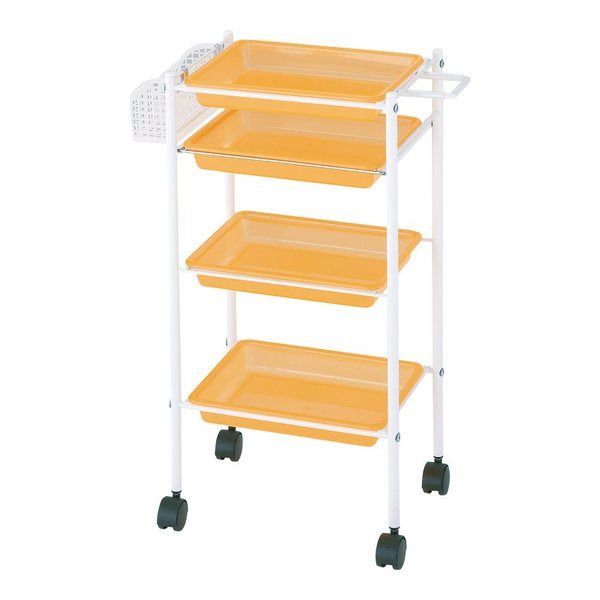 西村製作所 トレーワゴン(Cー305) 510×280×835mm クリアオレンジ 66-0014-59 1台（直送品）