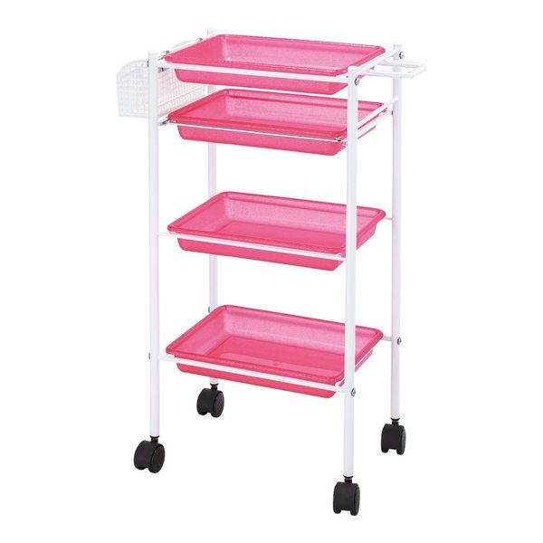 西村製作所 トレーワゴン(Cー305) 510×280×835mm キラキラピンク 66-0014-64 1台（直送品）