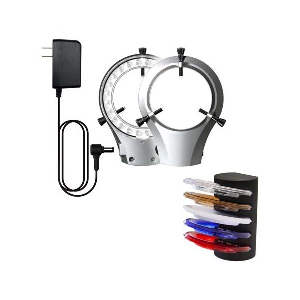 マイクロネット 実体顕微鏡用LED照明装置 スタンダード (フィルター5種付き) SIMPLE5 1セット 67-6434-54（直送品）