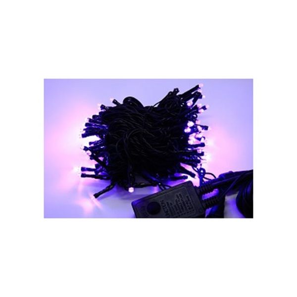 アズワン LEDストレートライト 100球 10m 紫 黒ケーブル 67-6595-21 1式（直送品）