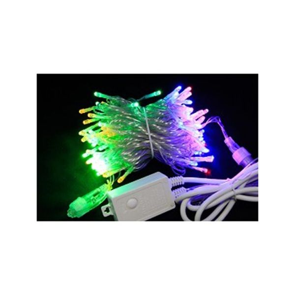 アズワン LEDストレートライト 100球 10m 4色 透明ケーブル 67-6595-26 1式（直送品）