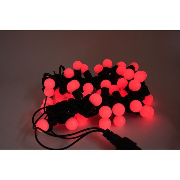 アズワン LEDストレートライト 50球 5m 球状 赤 黒ケーブル 67-6595-35 1式（直送品）