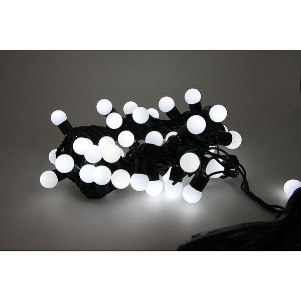 アズワン LEDストレートライト 50球 5m 球状 白 黒ケーブル 67-6595-36 1式（直送品）