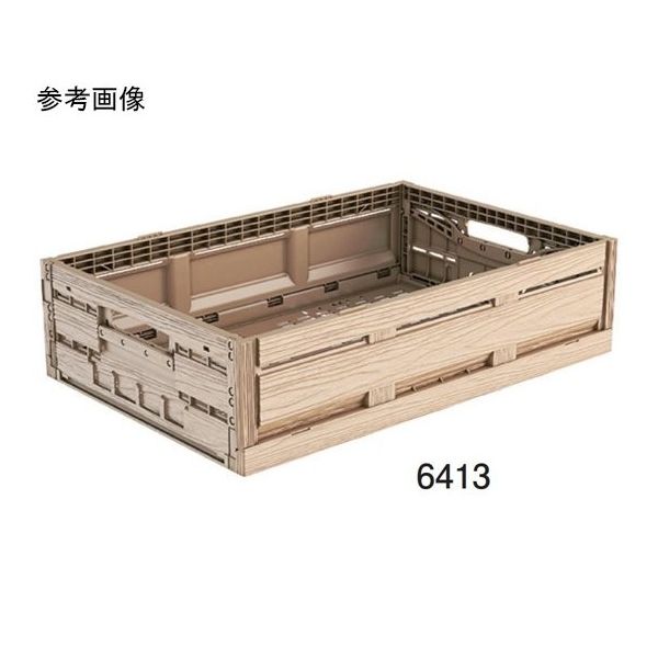 太幸 木目調 折りたたみコンテナー 600×400×H129mm 67-6884-12 1