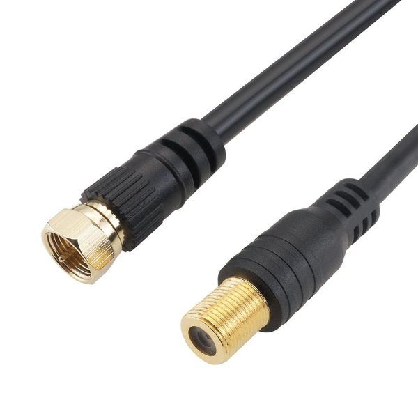 ホーリック アンテナ延長ケーブル 1m ブラック F型接栓メス/ネジ式コネクタ ACF10-670BK 1本 65-5725-15（直送品）