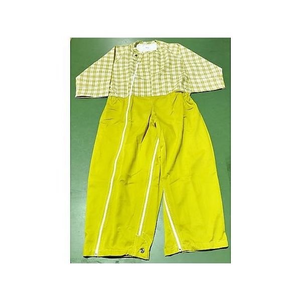 アズワン 介護つなぎ イエロー Lサイズ 10枚入 67-6638-65 1箱(10枚)（直送品）