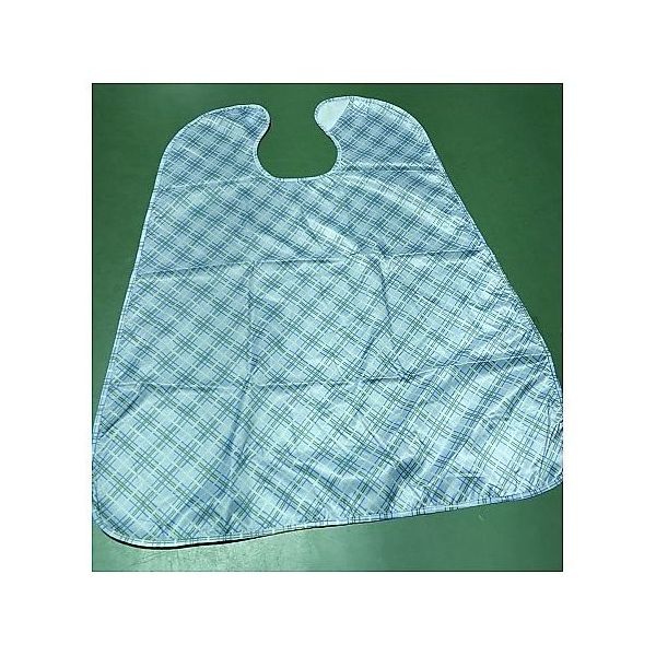 アズワン 食事用エプロン 格子柄 ブルー 100枚入 67-6638-77 1箱(100枚)（直送品）