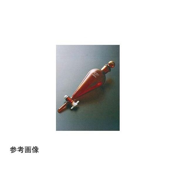 コスモスビード スキーブ形分液ロート 茶 2000mL PTFEコック 上部透明摺 82364 1個 65-6844-78（直送品）