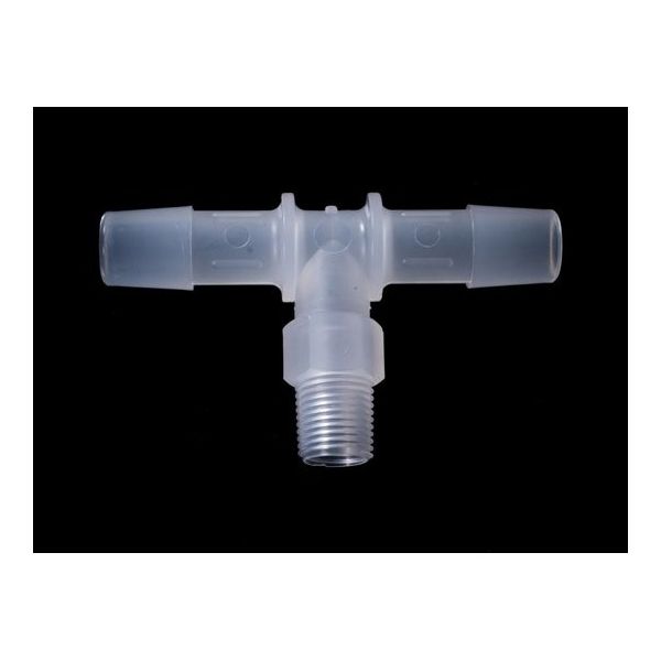 アイシス PP R1/8オスネジ付きT型アダプター 軟質チューブ内径10.0mm(3/8”)用 10個入 IMJR2T106 1袋(10個)（直送品）