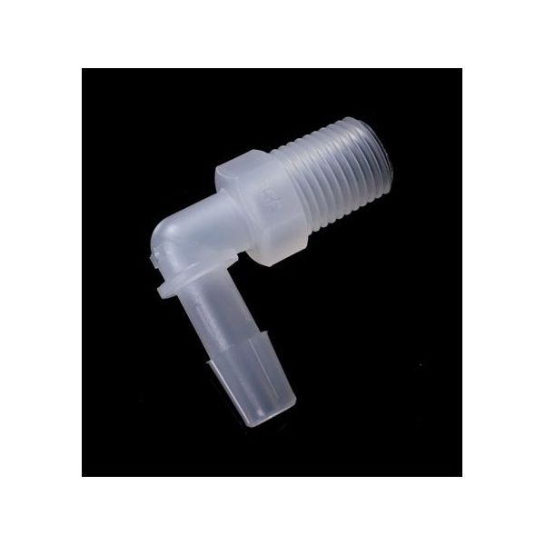 アイシス PP R1/4オスネジ付きL型アダプター 軟質チューブ内径8.0mm(5/16”)用 10個入 IMJR3L086 1袋(10個)（直送品）