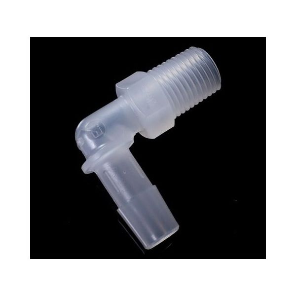 アイシス PP R1/4オスネジ付きL型アダプター 軟質チューブ内径10.0mm(3/8”)用 10個入 IMJR3L106 1袋(10個)（直送品）