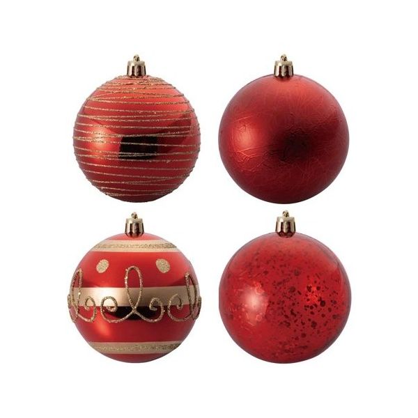 アズワン プラスチックオーナメントボール レッド 8cm 12個セット 65-8116-03 1セット（直送品）