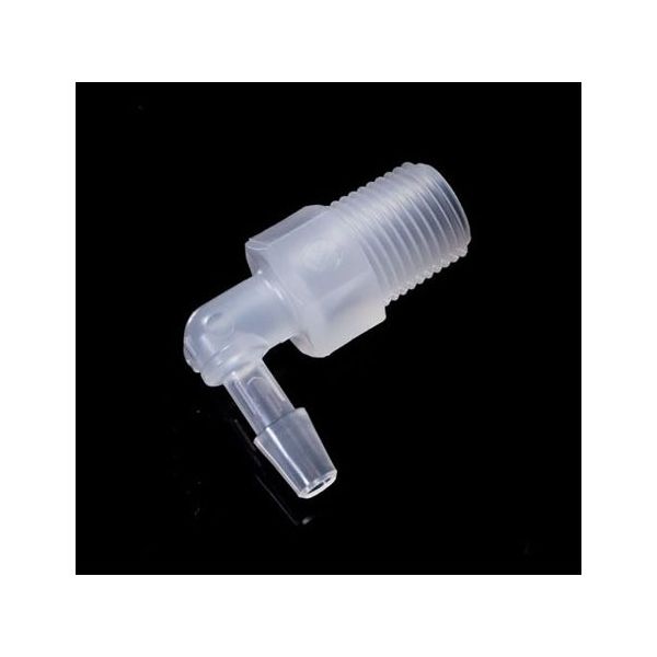 PP 1/8ー27NPTオスネジ付きL型アダプター 軟質チューブ内径4.0mm:5/32” 1袋(10個入) IMJNL046（直送品）