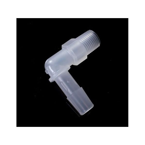 PP 1/8ー27NPTオスネジ付きL型アダプター 軟質チューブ内径8.0mm:5/16” 1袋(10個入) IMJNL086（直送品）