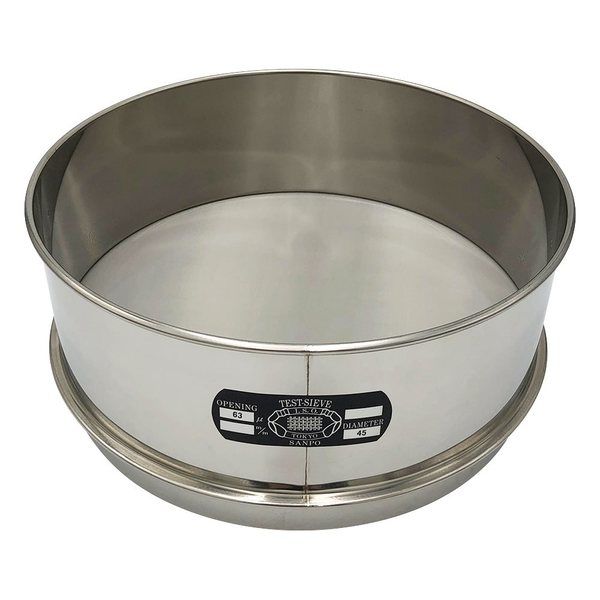 アズワン ステンレスふるい φ300×100mm 63μm 校正証明書(ISO9001)付 65-9393-65 1個（直送品）