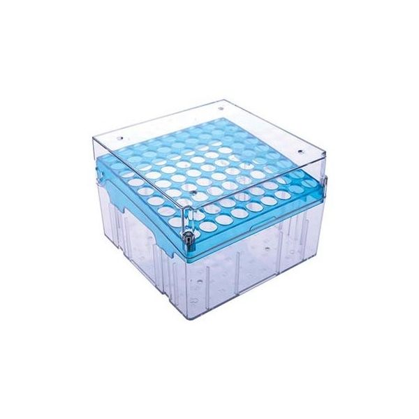 マグネット付CryoVialストレージラック 4.0/5.0mLチューブ用 81本立 青 4個入 BMA-R3144 1パック(4個)（直送品）