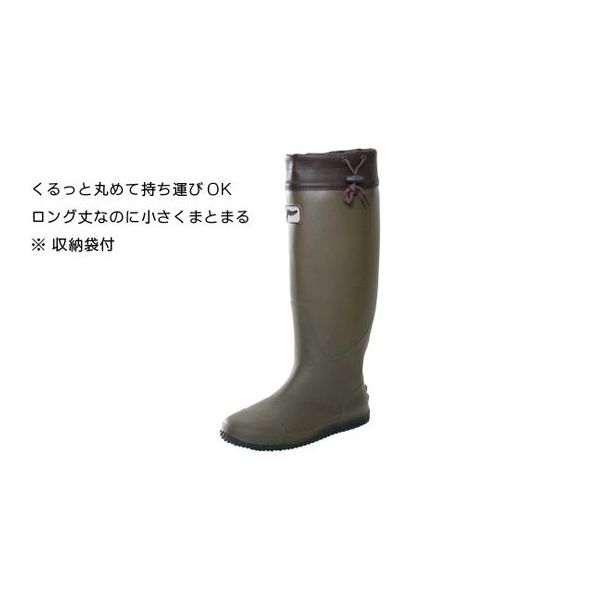 阪神素地 PVCポータブルブーツ フラット底 SSサイズ カーキ FU5501 1足 67-4889-71（直送品）