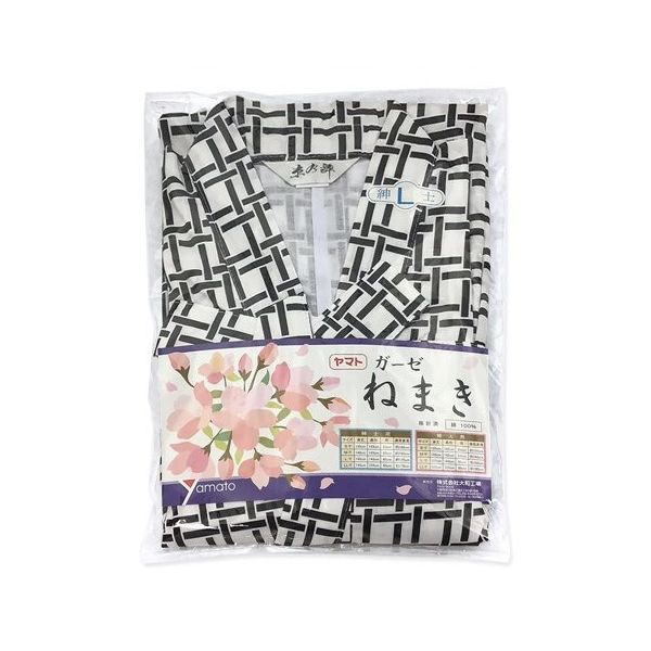 大和工場 ご尊体用ガーゼ寝巻き 紳士用 M 袖テープ式 695475 1枚 67-3053-36（直送品）