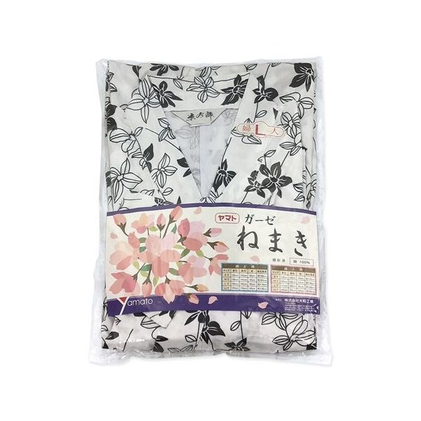 大和工場 ご尊体用ガーゼ寝巻き 婦人用 M 袖テープ式 695482 1枚 67-3053-37（直送品）