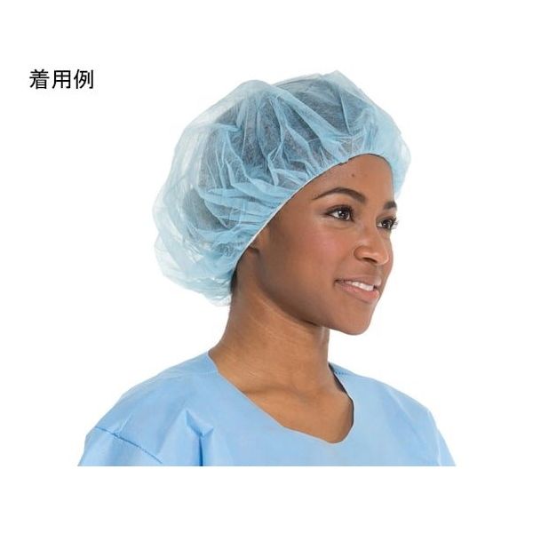 O&M Halyard Japan ブファンキャップ 青 L 100枚×5箱入 69801 1ケース(500枚) 67-3156-41（直送品）