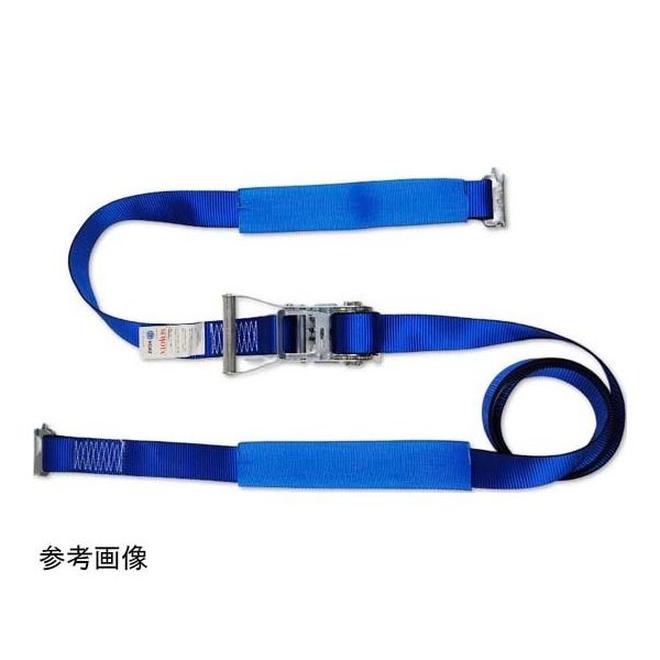 ラチェット式ラッシングベルト 5tタイプ 固定側:1m 調整側:2m ワンピース 10本セット 67-4812-78 1箱(10本)（直送品）
