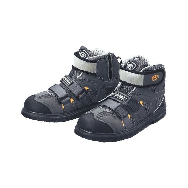 阪神素地 フェルトスパイクシューズハイカットモデルマジック LLLサイズ グレー TS-923 1足 67-4889-31（直送品）