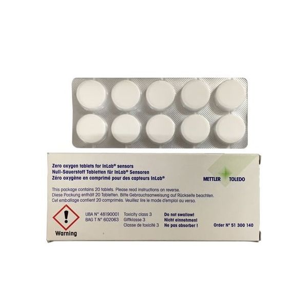 メトラー・トレド ポータブル溶存酸素メーター用無酸素液用錠剤 51300140 1箱(20錠) 1-8512-15（直送品）