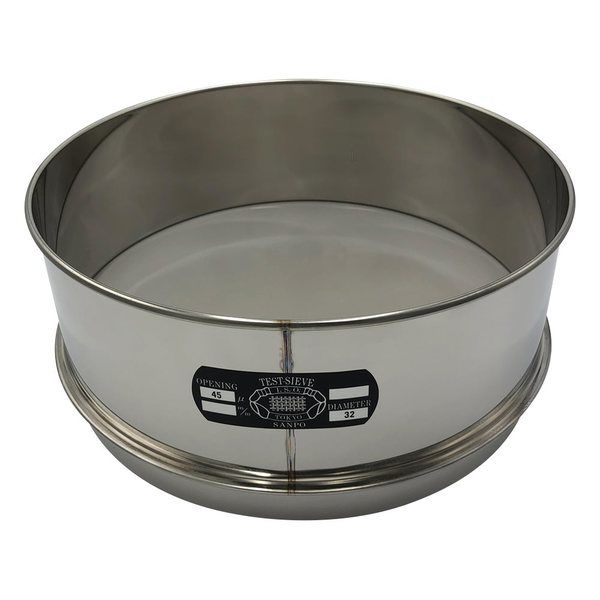 アズワン ステンレスふるい φ300×100mm 45μm 校正証明書(ISO9001)付 65-9393-67 1個（直送品）