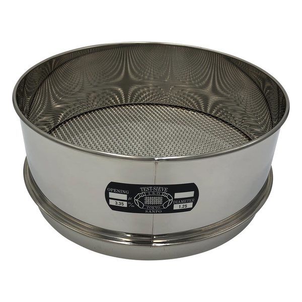 アズワン ステンレスふるい φ300×100mm 3.35mm 校正証明書(ISO9001)付 65-9393-42 1個（直送品）