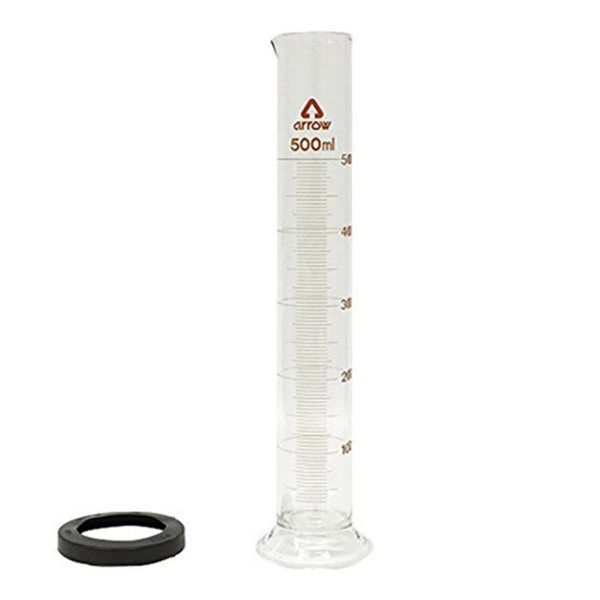 アズワン メスシリンダー500mL(硬化ガラス)JCSS校正証明書付 6-231-10-24 1個（直送品）