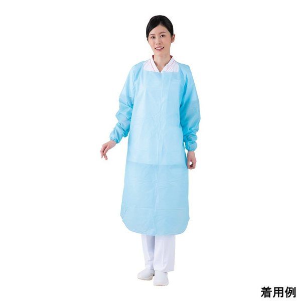 アズワン プラスチックガウン ブルー 20枚入 8-622-01 1箱(20枚)（直送品）