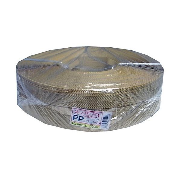 松浦工業 荷造り・結束用PPバンド 15.5mm×1000m 茶 5巻入 PPBAND1000-BR 1箱(5巻) 62-9214-47（直送品）