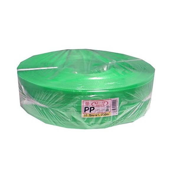松浦工業 荷造り・結束用PPバンド 15.5mm×1000m 緑 5巻入 PPBAND1000-GRN 1箱(5巻) 62-9214-40（直送品）