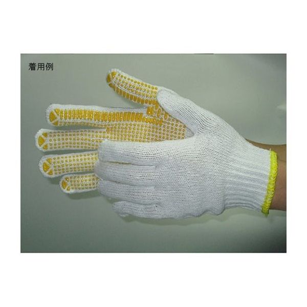 富士手袋工業 ラクテボツ すべり止め手袋 (7ゲージ) 白 フリー (12双組×10袋) 1280 1ケース(120双)（直送品）