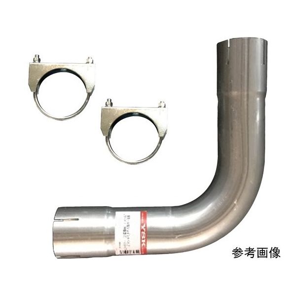 山脇産業 90度曲げパイプ 両側差し込みタイプ(L型・鉄製メッキ管)鉄製クランプ2個付 35mm 36mm DA-035 1本（直送品）