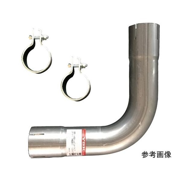 山脇産業 90度曲げパイプ 両側差し込みタイプ(L型・鉄製メッキ管)鉄製クランプ2個付 38.1mm 39.1mm DA-038 1本（直送品）