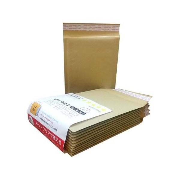 【小箱売】クッション宅配封筒 DVDサイズ(クラフトプチ)190×260+50mm(12×5) 60枚入 1190105 1箱(60枚)（直送品）