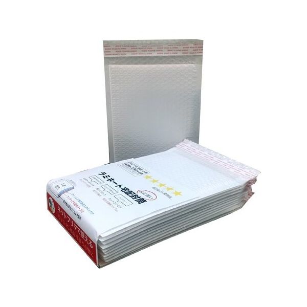 【小箱売】ラミネート宅配封筒 DVDサイズ(三層ラミ白)190×250+40mm(12×5) 60枚入 1190115 1箱(60枚)（直送品）