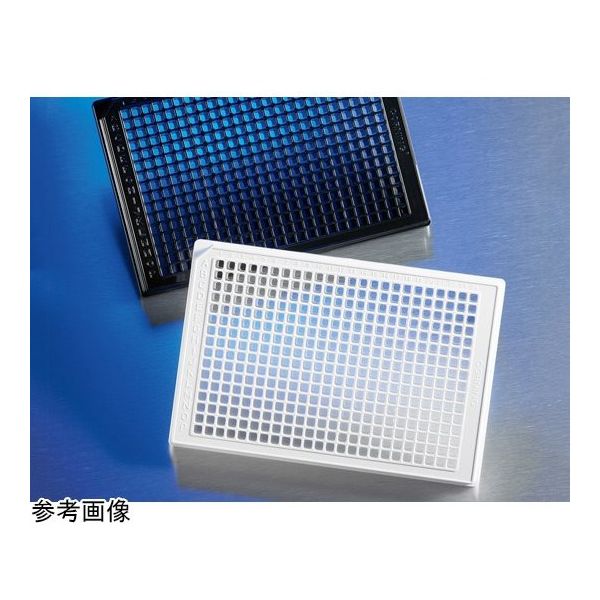 ポリDリジン 384ウェル ローフランジ クリアボトムプレート黒 平底 フタ付 20個×5パック入 3768 1ケース(100個)（直送品）