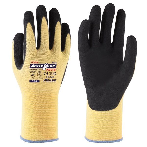 東和コーポレーション 耐切創手袋 ActivGripAdvance KEVーS S 1袋(12双入) 591S-S 1袋(12双)（直送品）