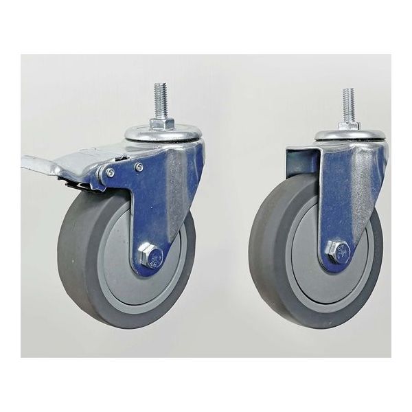 アズワン PROFACE 静音キャスター ストッパー付き、無し4個セット 67-8167-79 1セット（直送品）