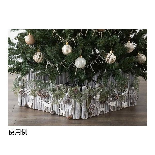 アズワン デコレーションウッドフェンス ツリー足元飾り ホワイト&グリーン 67-8938-11 1個（直送品）