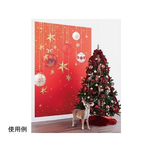 アズワン バックグラウンドシート オーナメント レッド クリスマス 145×220cm 67-8943-70 1枚（直送品）