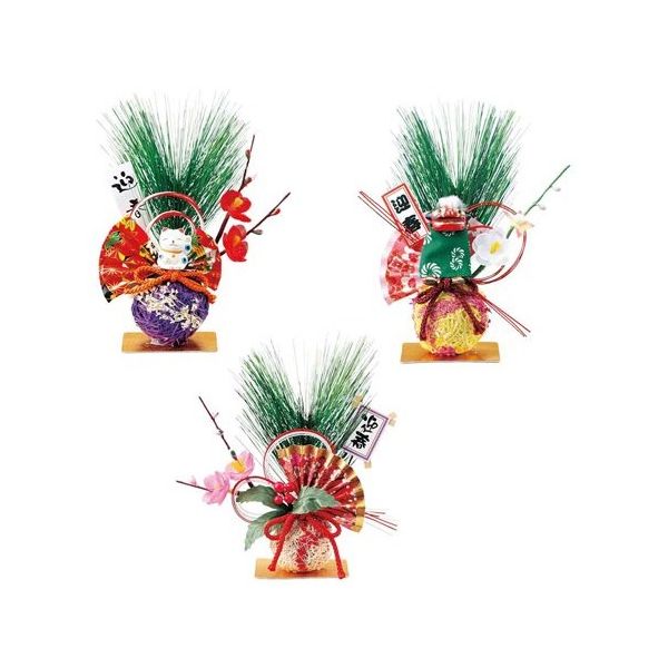 アズワン 正月ミニ飾り 3個セット 67-8946-84 1セット(3個)（直送品）