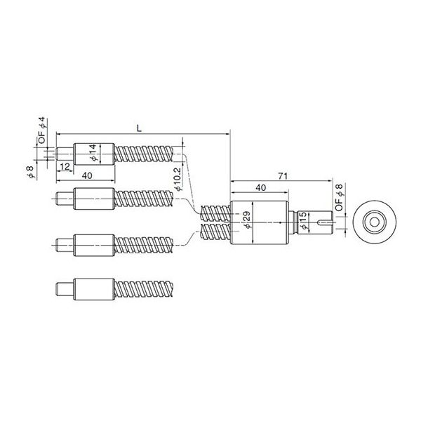 ケンコー・トキナー 出射端側8φ金具ライトガイド(4分岐) 4灯型 1000mm FG8B-1000F4BR(8) 1個（直送品）