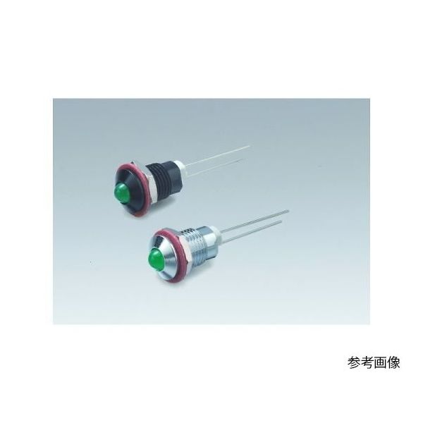 サトーパーツ LEDブラケット(凸型、本体色:クローム、取付孔:φ8.1mm、緑) DB-1-F-CHG 1個 64-5846-02（直送品）